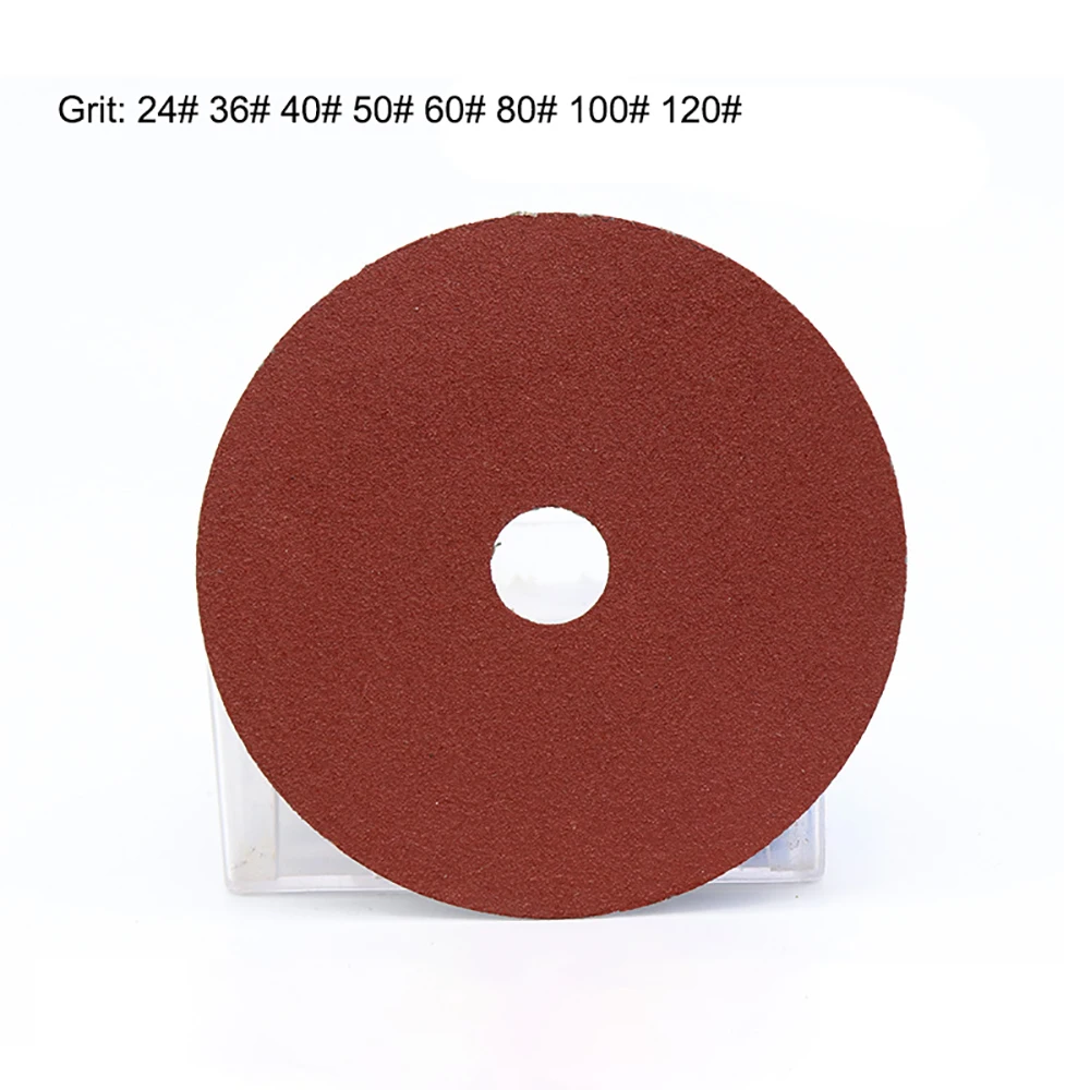 10PCS 100mm 125mm Fiber Sandpaper Abrasive Sanding Disc 24/36/40/50/60/80/100/120 Grit Hole DO 16mm for  Angle Grinder