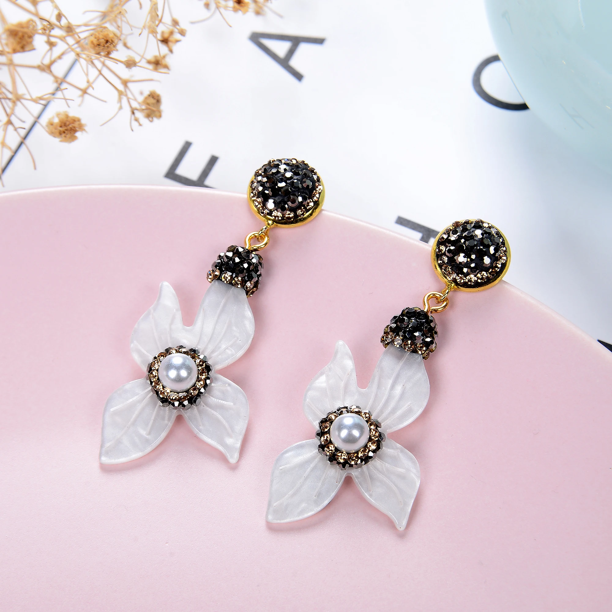 Colorful Resin Pendant Hanging Earring For Women Bohemia  Geometric Flowers Shape Drop Dangle Earrings Female Wedding Jewelry