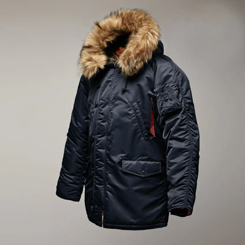 MGP Мужская зимняя куртка N-3B Parka, водоотталкивающая, с мехом на капюшоне — фото товара