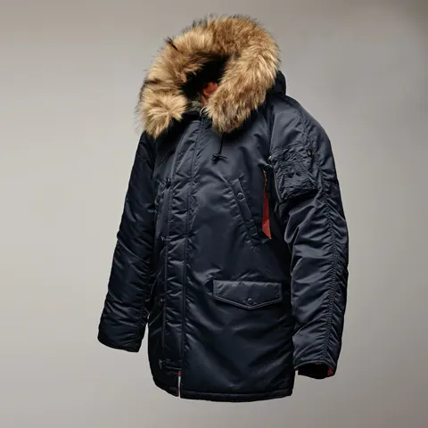 MGP Мужская зимняя куртка N-3B Parka, водоотталкивающая, с мехом на капюшоне — фото товара