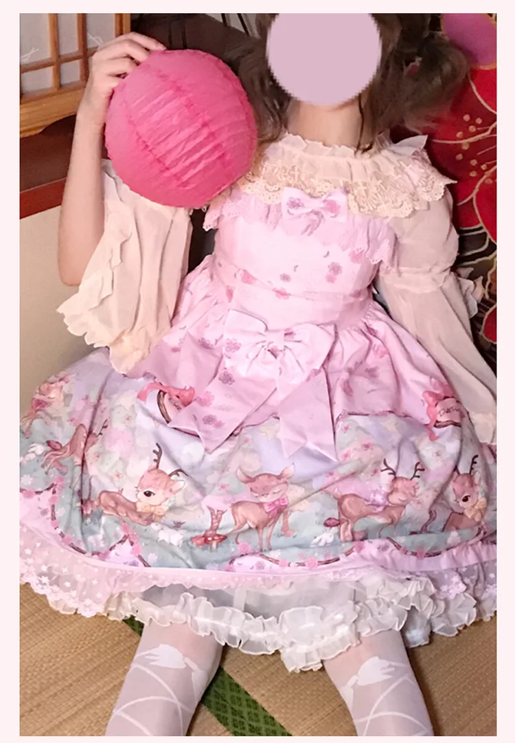 Robe vintage en dentelle pour filles, robe à bretelles, princesse, nœud papillon, impression victorienne, mignonne, kawaii, lolita loli cos