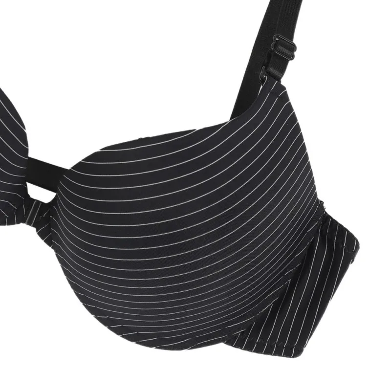 Fashion Striped Bras Seamless Sexy Front Closure Bra Girls\'s Push Up Underwear Buckle Female Small Chest Bra Underwire