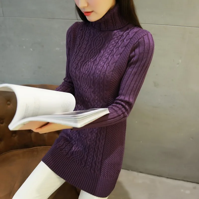 2020 Women Sweaters and Pullovers Female Fashion Warm Turtleneck Sweater Ladies Casual Slim Fit Long Tops Pullover LWL584