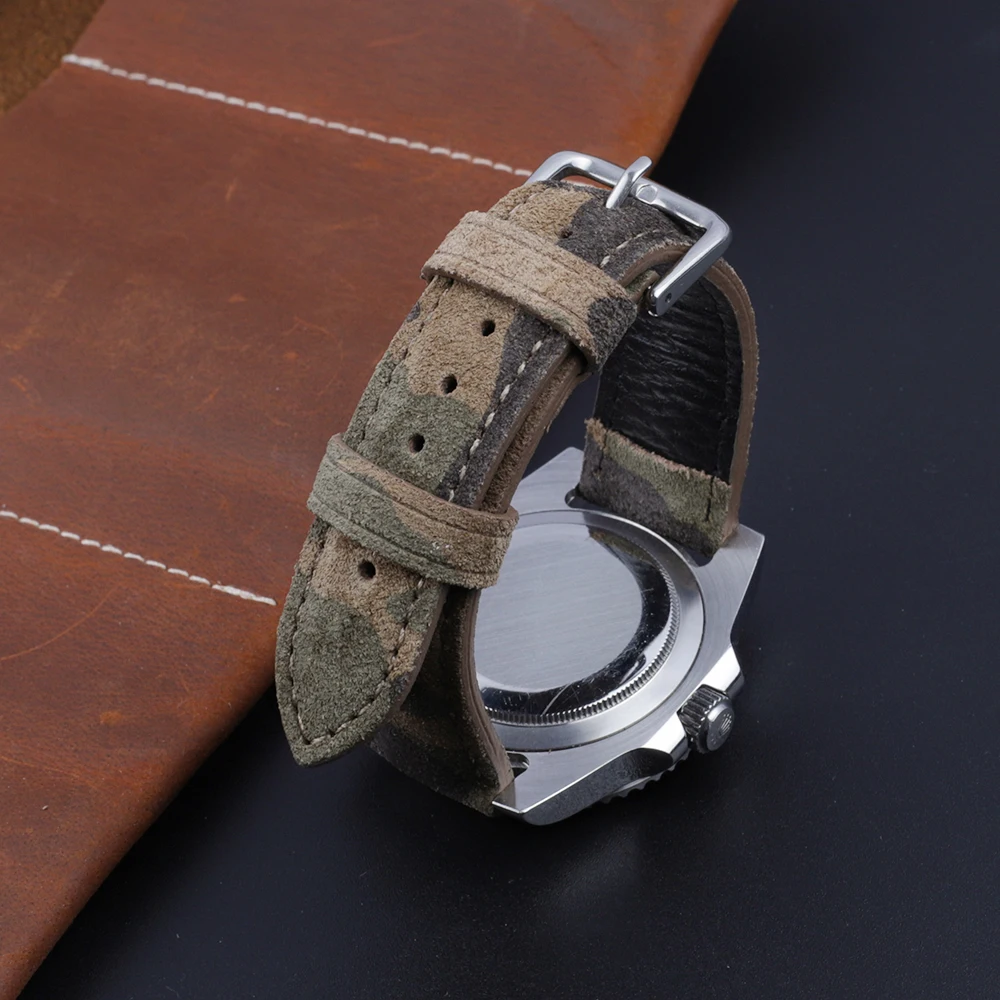 Suede Leather Watch Strap 18mm 20mm 22mm Vintage Handmade Watchband Brown Green Replacement Belts for Watch Accessories