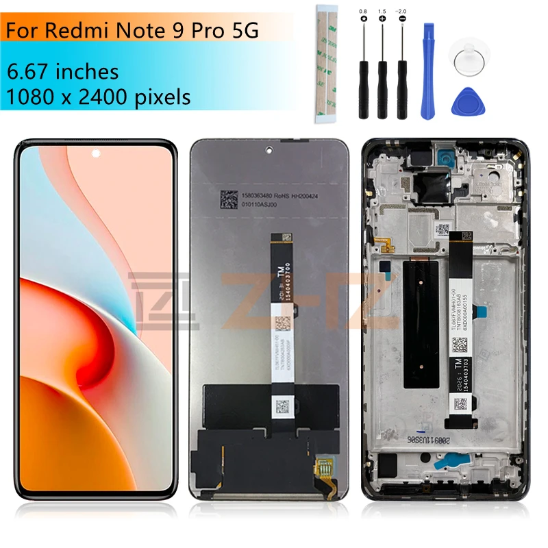 

ЖК-дисплей с сенсорным экраном и дигитайзером в сборе с рамкой для Xiaomi Redmi Note 9 Pro