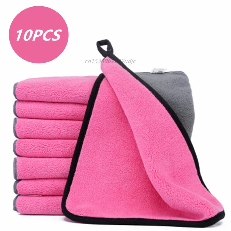 3/5/10PCS Pink Car Wash Microfiber Towel Car Cleaning Paint Care Cloth Detailing Car Styling Wash Towel Cleaning Tools