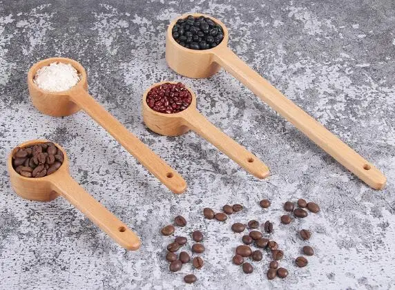 Long handle wooden spoon son Korea creative seasoning spoon dessert coffee milk tea shop special spoon