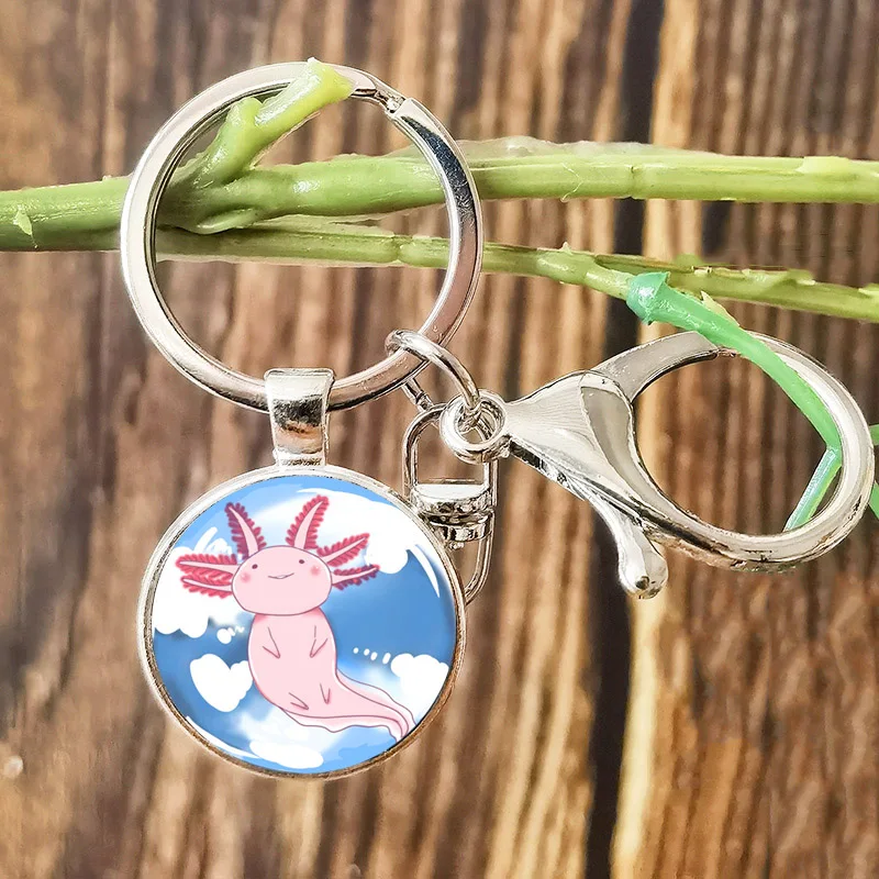 Hợp Thời Trang Kawaii Axolotl Móc Khóa Vòm Kính Thiết Kế Hình Thú Tôm Hùm Khóa Mặt Dây Chuyền Móc Khóa Chất Lượng Cao Móc Khóa Cho Bạn Bè Quà Tặng