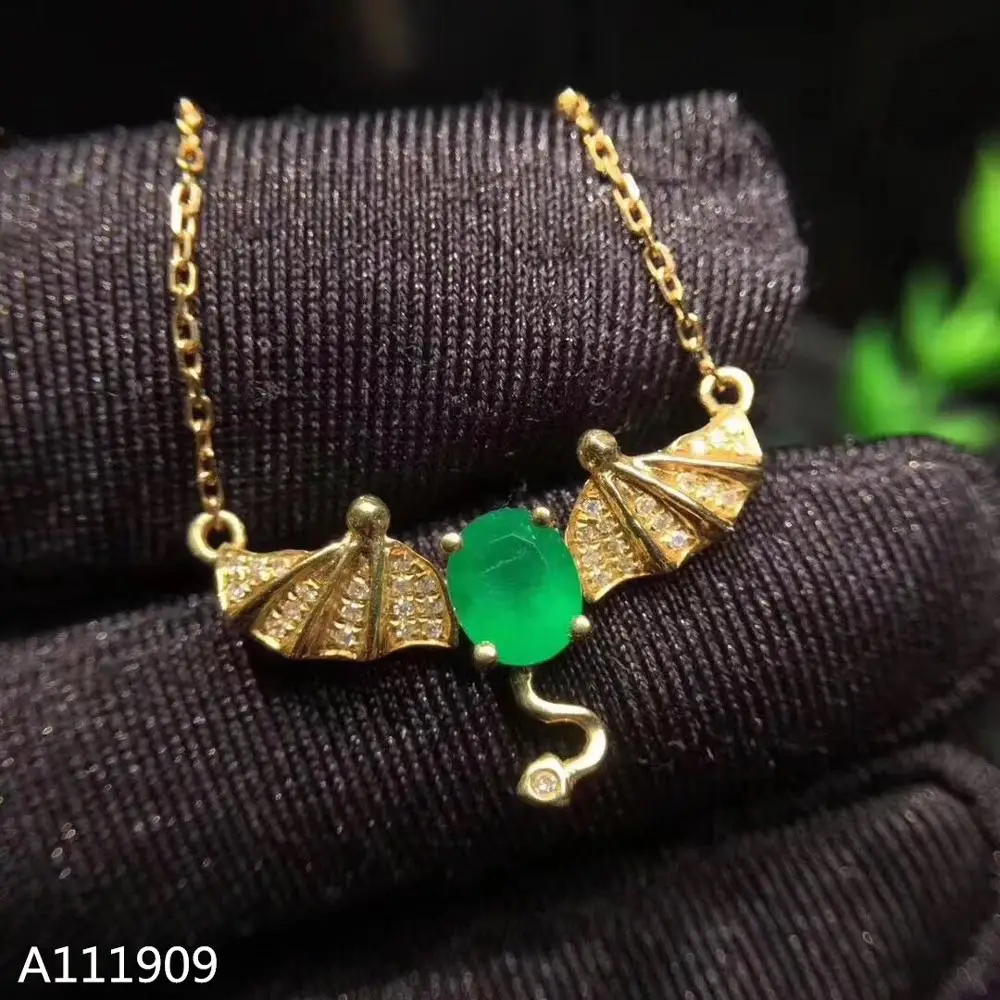 

KJJEAXCMY boutique jewelry 925 sterling silver inlaid Natural emerald necklace Women's pendant Support detection popular