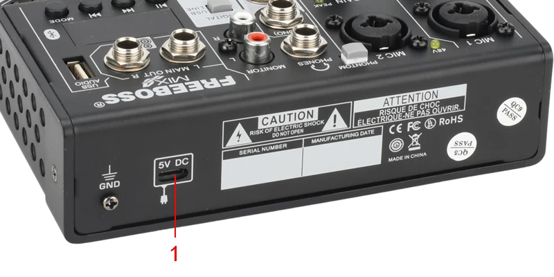 FREEBOSS 4-Kanal-Audiomischer, USB-Computer, Wiedergabe, Echo, Bluetooth-Mischpult für Kirche, Party, Familienstudio, MIX4 – Detail 11