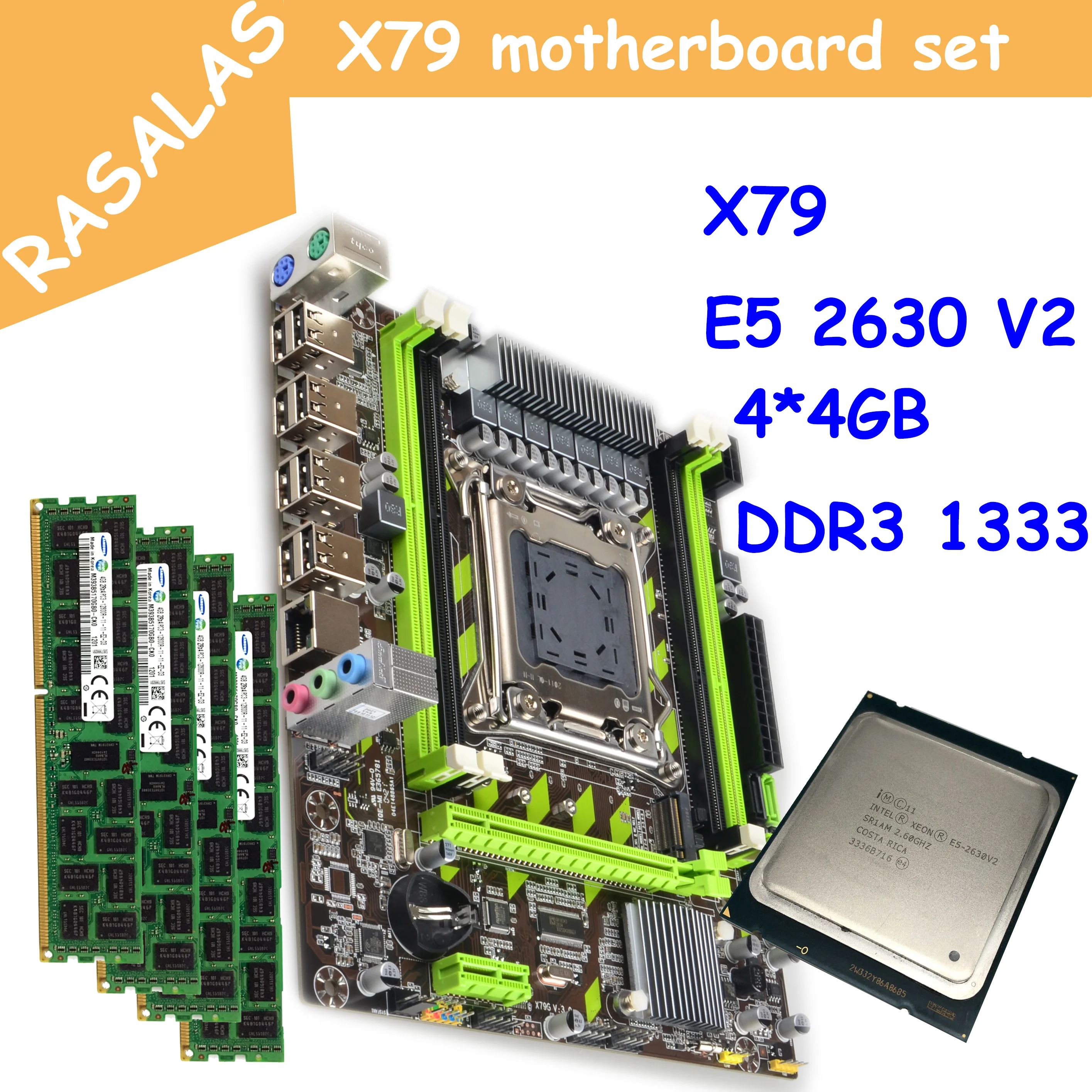 

X79 micro-ATX LGA2011 motherboard combo with Xeon E5 2630 V2 and 16GB=4*4GB 1333mhz server ram