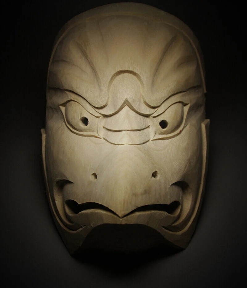 

QH050- 20X15X11 CM Hand Carved Camphor Wood King Garlou Mask