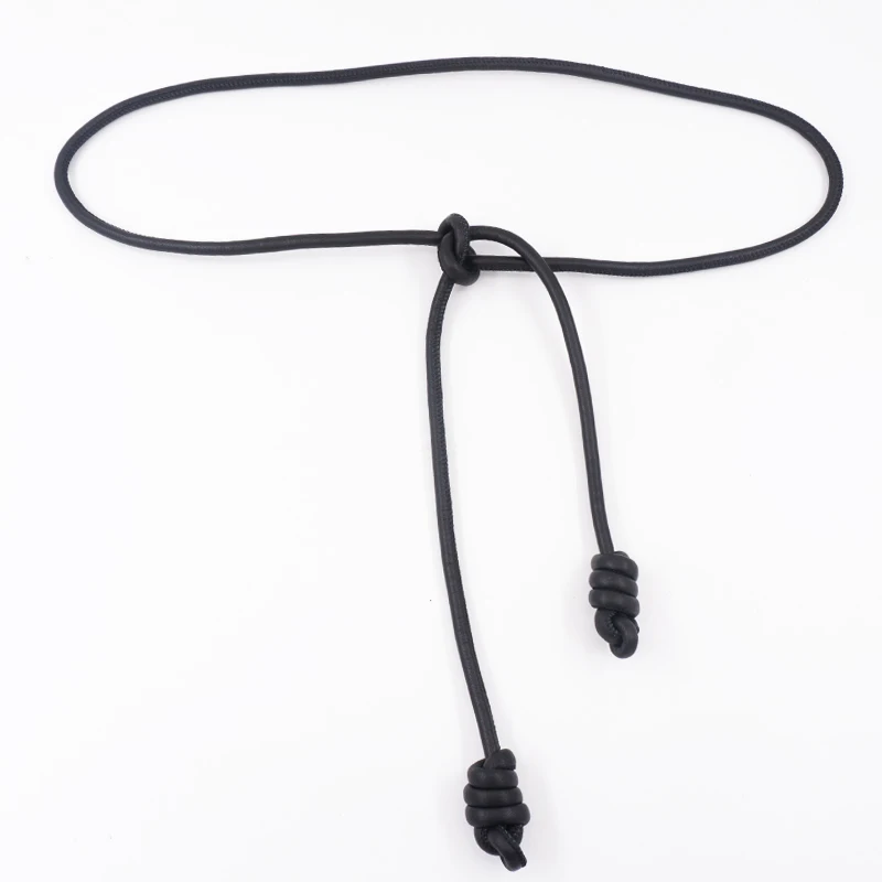 Corde de taille avec nœud en peau de mouton personnalisé, corde ronde en cuir à la mode, ceinture fine pour femmes, petite ceinture de fermeture de taille, chaîne de taille décorative