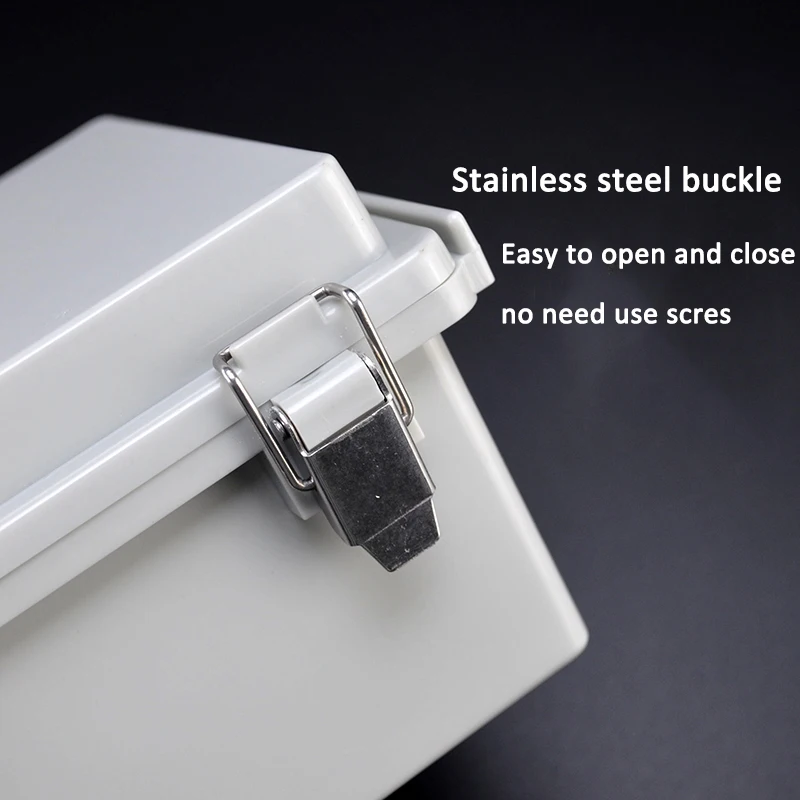 IP66 Electrical Project Box w buckle ABS Waterproof  Junction box Enclosure Plastic distribution Outdoor Instrument Housing case