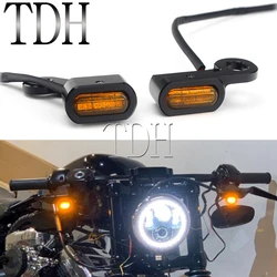 Motorcycle Turn Signal Light 12V Amber LED Handlebar Light Indicators Blinker For Harley Sportster Iron XL 883 1200 Forty-Eight