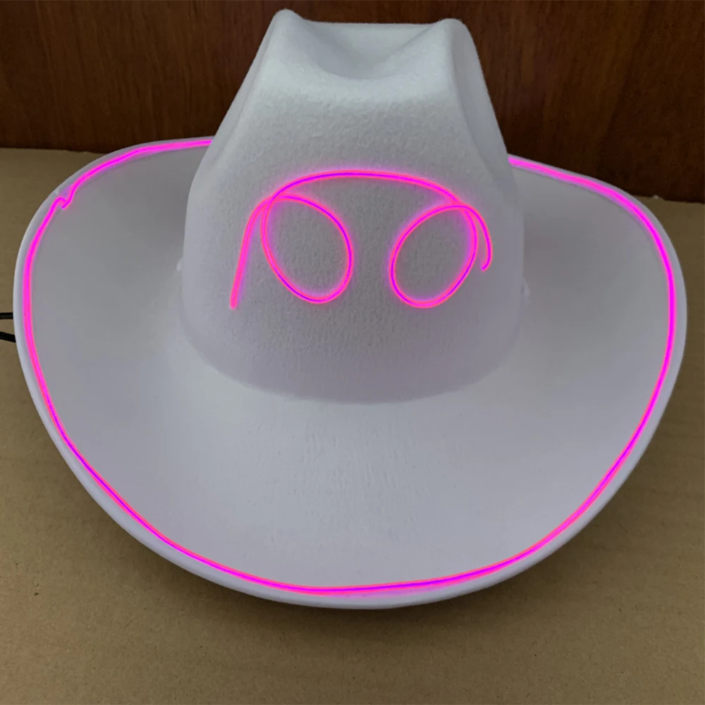 

Amazing Light Up LED Cowboy Hat Flashing El Wire Hat led party hat Flashing Blinky Lights Cowboy Hat