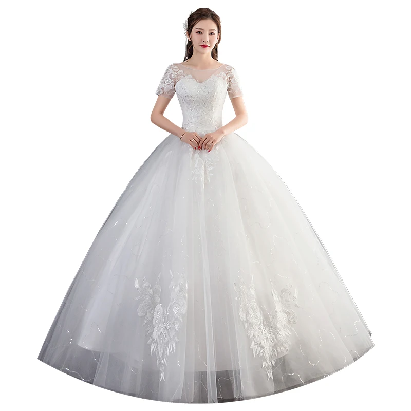 

Wedding Dress Lace Up Bridal Ball Gowns Plus Size Wedding Dresses Bride Vestido De Novia Princess Dresses