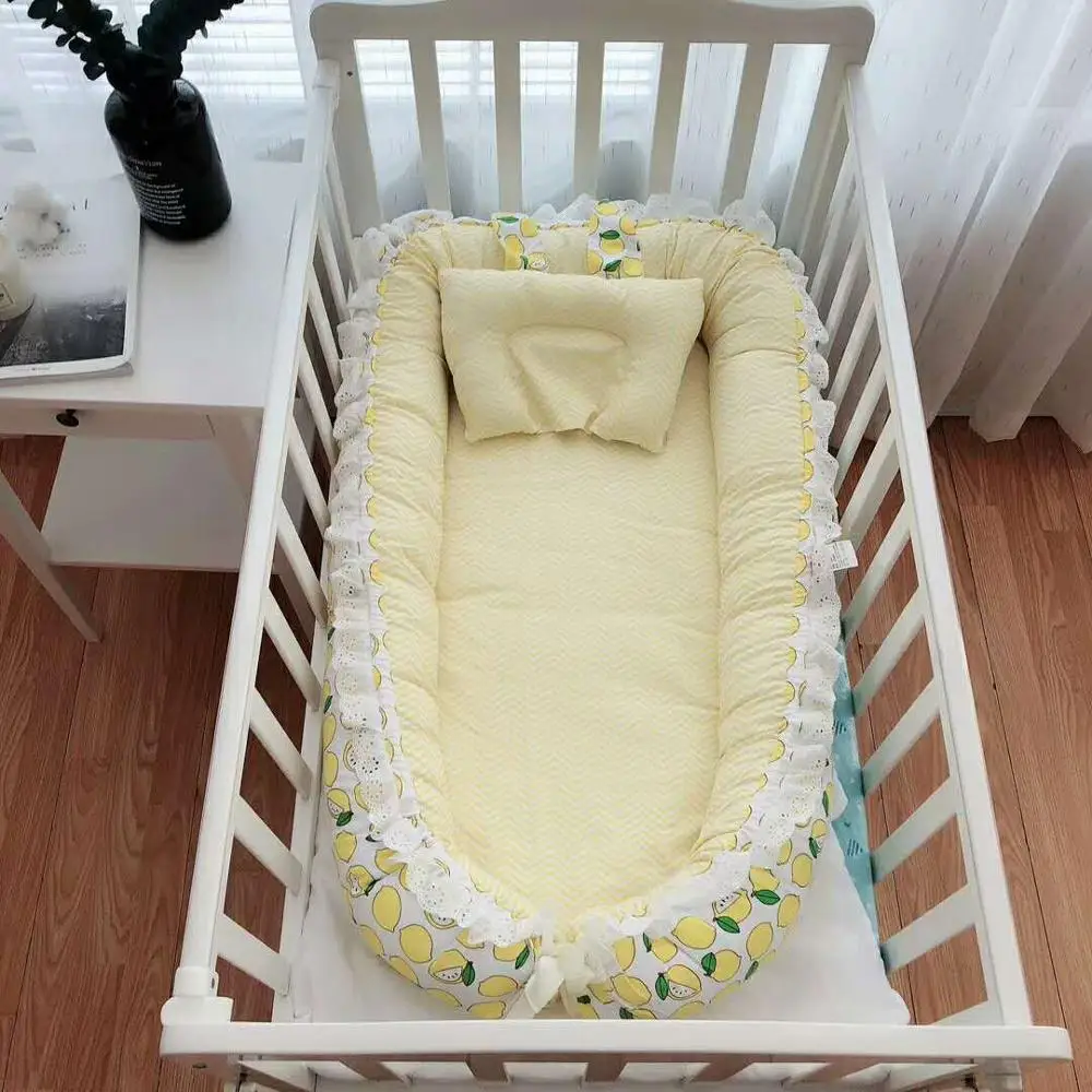 Cuna de bebé portátil antipresión, cama nido de viaje, cama biónica plegable para recién nacidos, cuna de bebé, parachoques, corralito de bebé