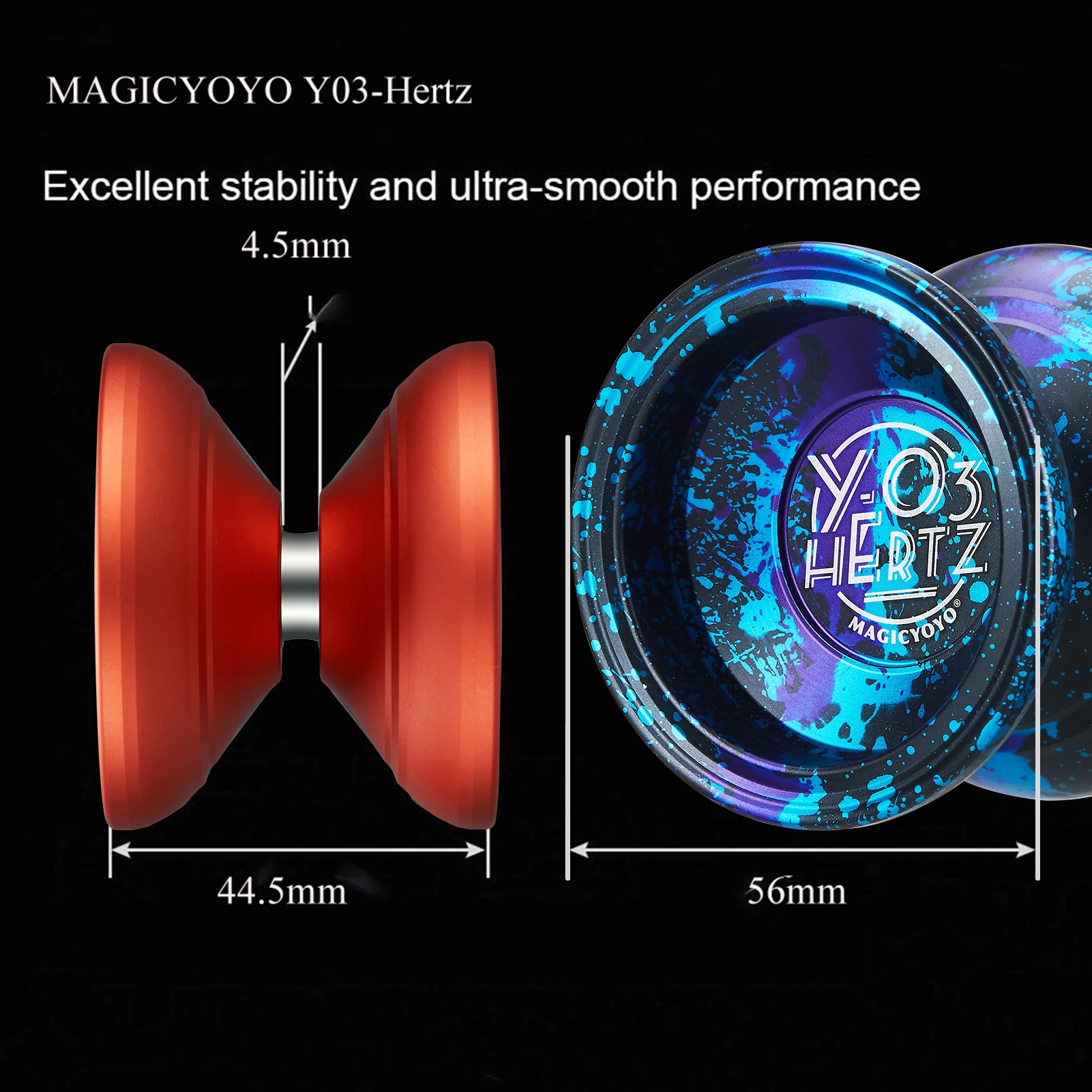 MAGICYOYO Y03 Professional Yoyo Alloy 8 Ball U Bearing Lightweighted Yoyo for Amateur Beginner Professional Player Gift for Kids