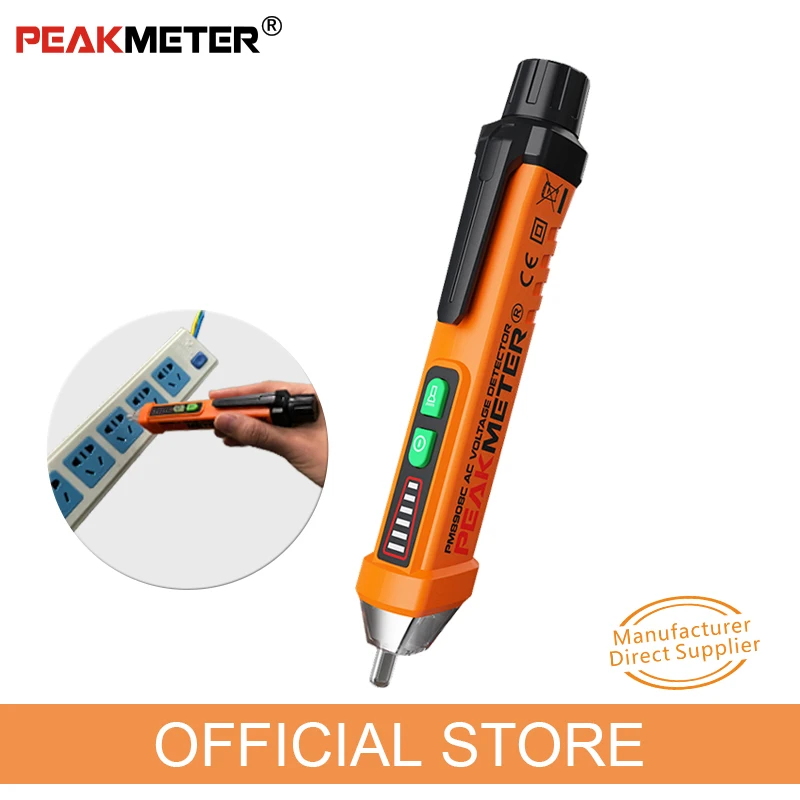 PEAKMETER PM8908C Multifunctional Smart Tester AC Non-contact LED Sound and Light Household High Sensitive Electroscope