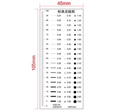 65x100mm Standard Point Gauge Film Ruler Line Width Diameter Area Comparison Card Micrometer for Defect Detection