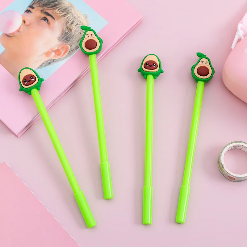 Cute Kawaii Avocado Fruit Gel Pen Stationery Office School Supplies Kids Gifts Sweet Lovely Pretty Creative