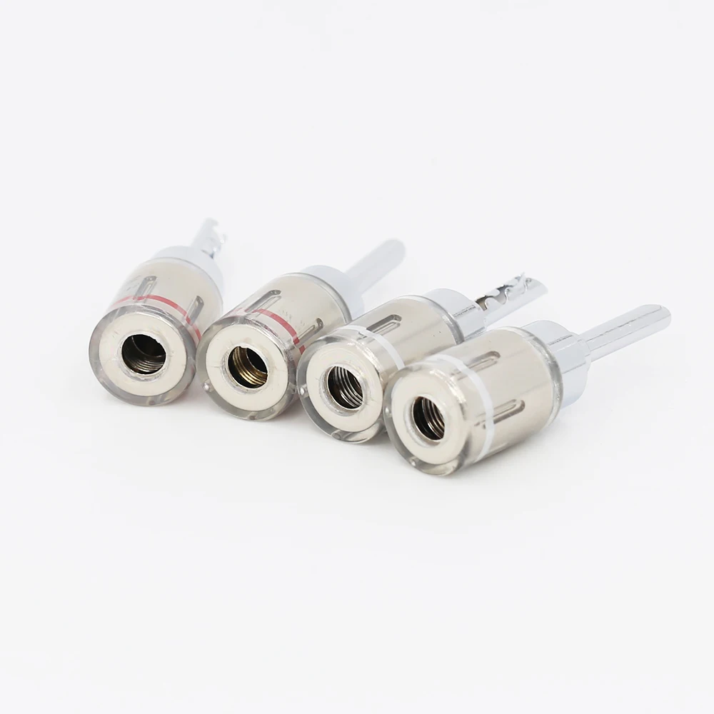 4Pcs Rhodium plated BFA banana connector Banana Plug Adapter Wire Speaker Connectors