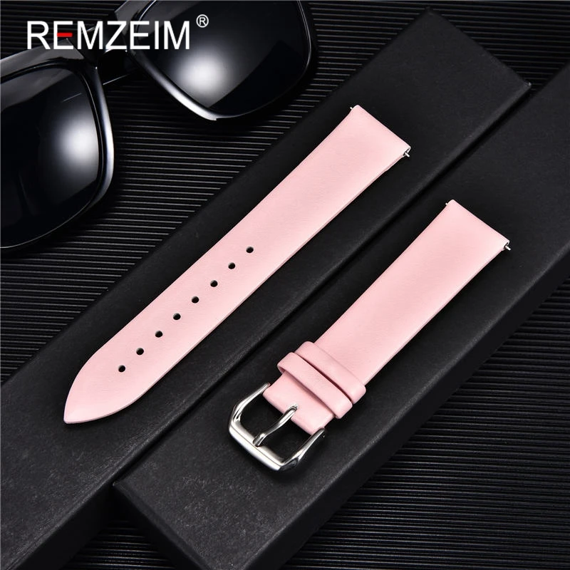 Ultradünnes Echtleder-Armband, Uhrengürtelband, Armbanduhrenband, 8 mm, 10 mm, 12 mm, 14 mm, 16 mm, 18 mm, 20 mm, 22 mm, Rot, Weiß, Schwarz – Detail 6