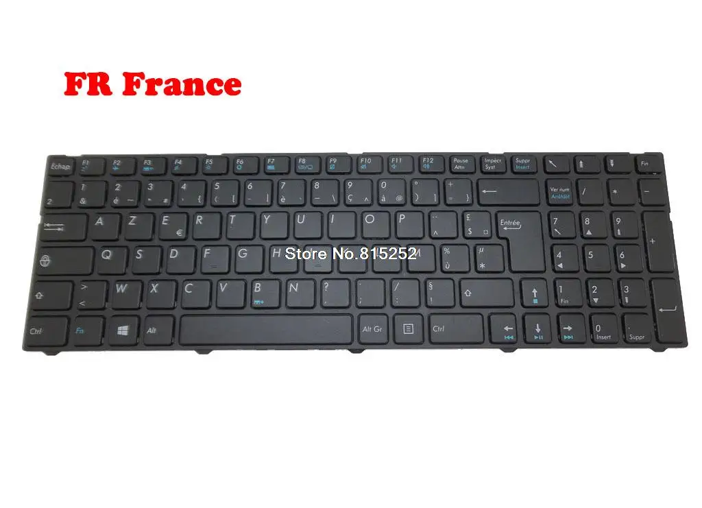 Laptop Keyboard For Medion AKOYA P7628 MD99280 P7632 MD99223 MD99437 MD99444 Black With Frame FR France/GR German/BE Belgium