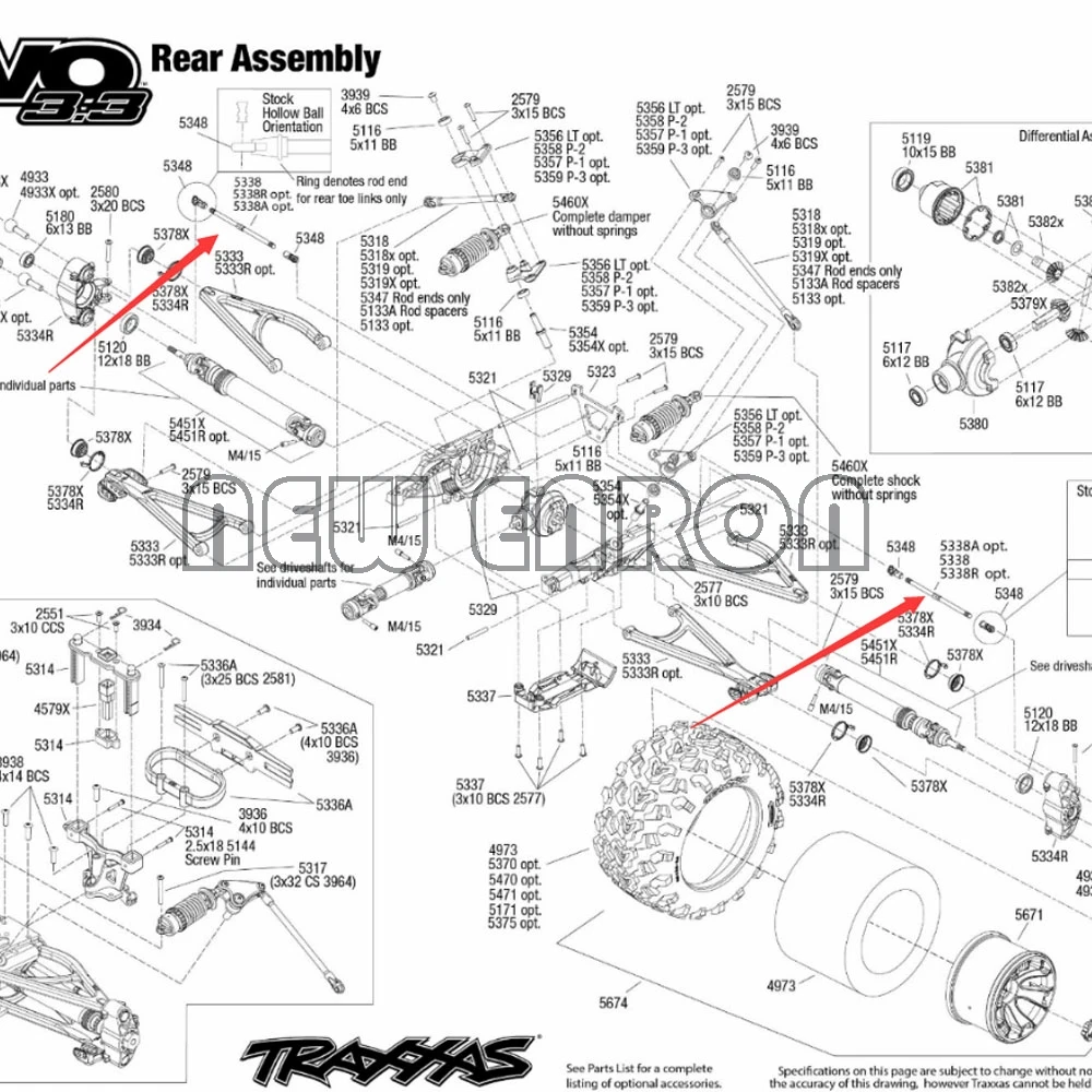 Par De Vasos De Conexión De Metal #8652 Para Traxxas E-Revo 2.0 VXL, Piezas De Actualización CNC
