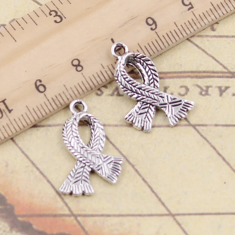 20 sztuk Charms szalik 23x16mm tybetański brąz srebrny kolor zawieszki antyczna biżuteria Making DIY Handmade Craft