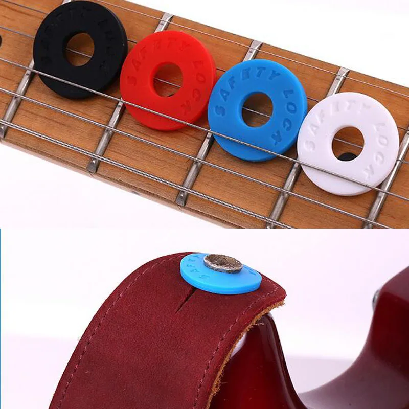 2Pcs Guitar Strap Lock Silicone Rubber Electric Bass Guitar Protector Strap Lock Blocks or Locking Guitar Strap