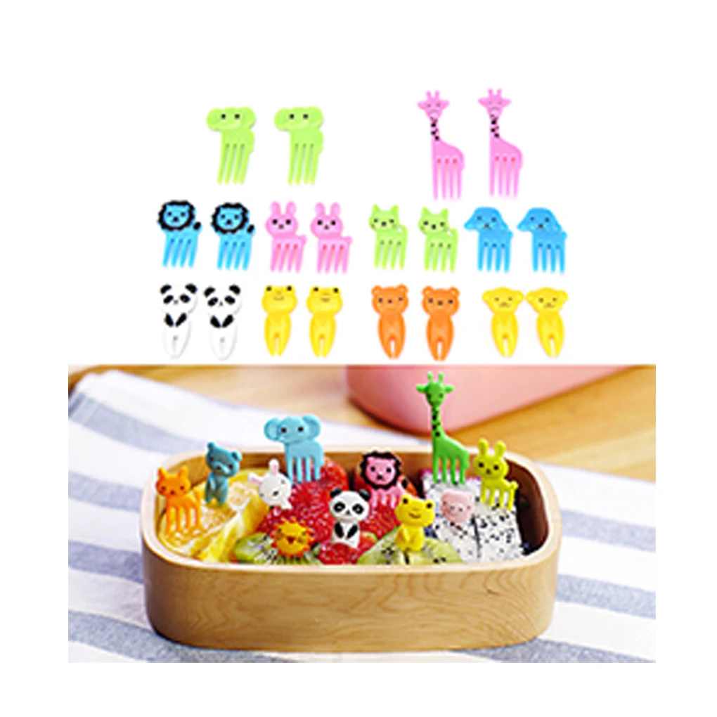 Cartoon Fruit Fork Set Sandwich Stick Twisted Party Buffet Desserts Forks Food Cocktail Stick for Home Party