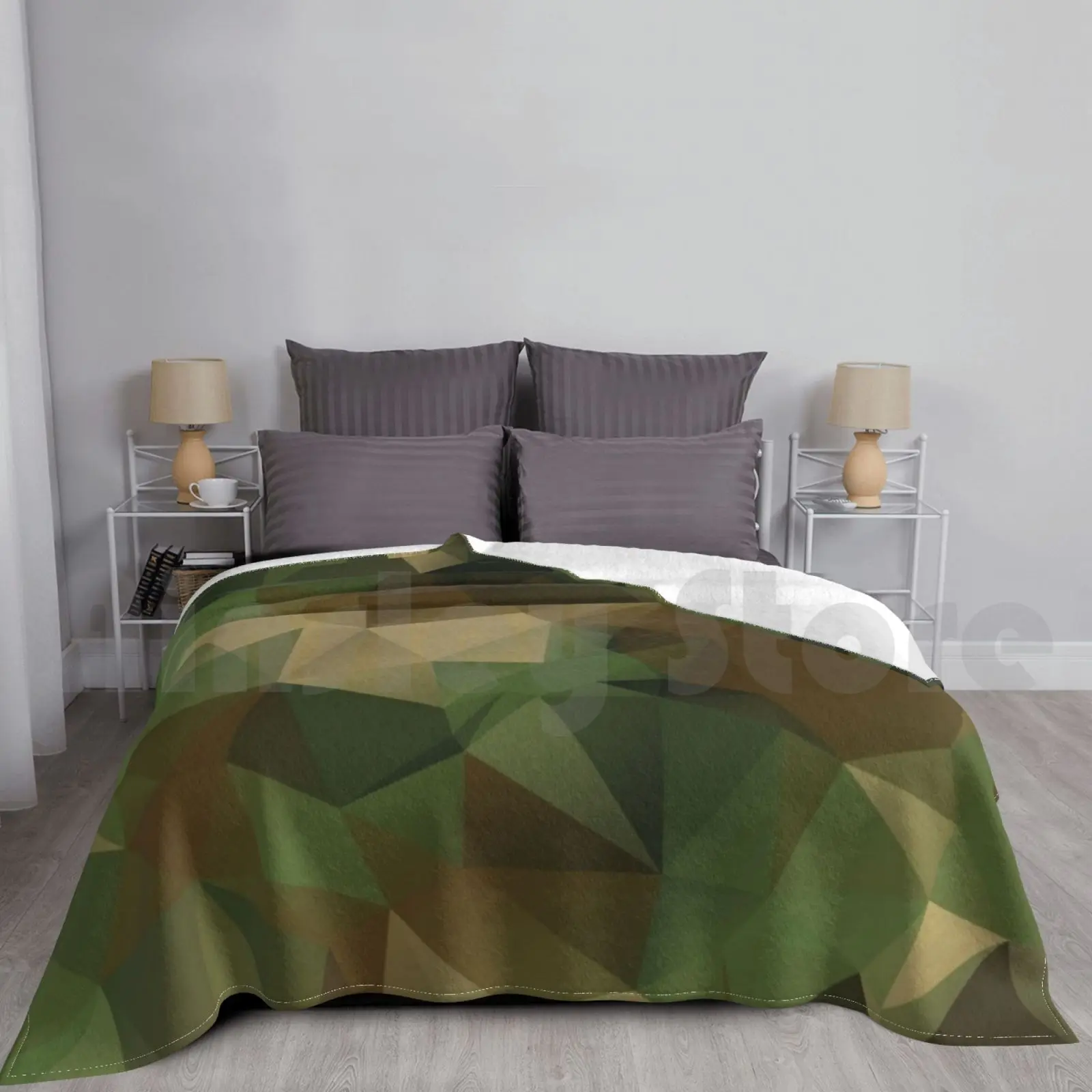 Polygon Camouflage Blanket Fashion Custom 1605 Polygon Camouflage Camo Low Poly Abstract Camo Pattern