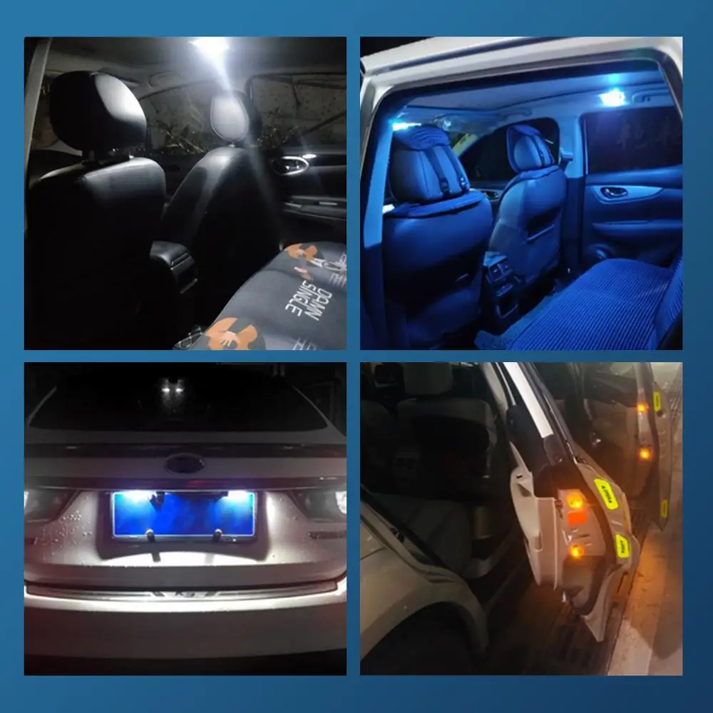 Bombilla LED Canbus 168 194 24SMD para coche, luz de posición lateral de matrícula, blanco, azul, amarillo, rojo, rosa, 12V, 6000K, 6 piezas, W5W,