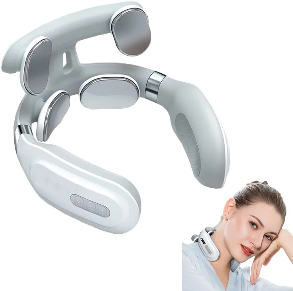 

Cordless Portable Electric Neck Cervical Pulse Massager Relaxation Hot Compress Heads Muscle Pain Relief Health Care