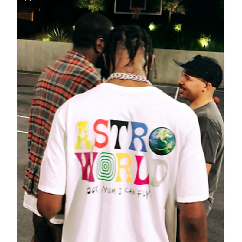 Cactus Jack ASTROWORLD T-shirt Look Mom I Can Fly letter print Summer men women 100% Cotton T-shirts Hip Hop Streetwear tee top