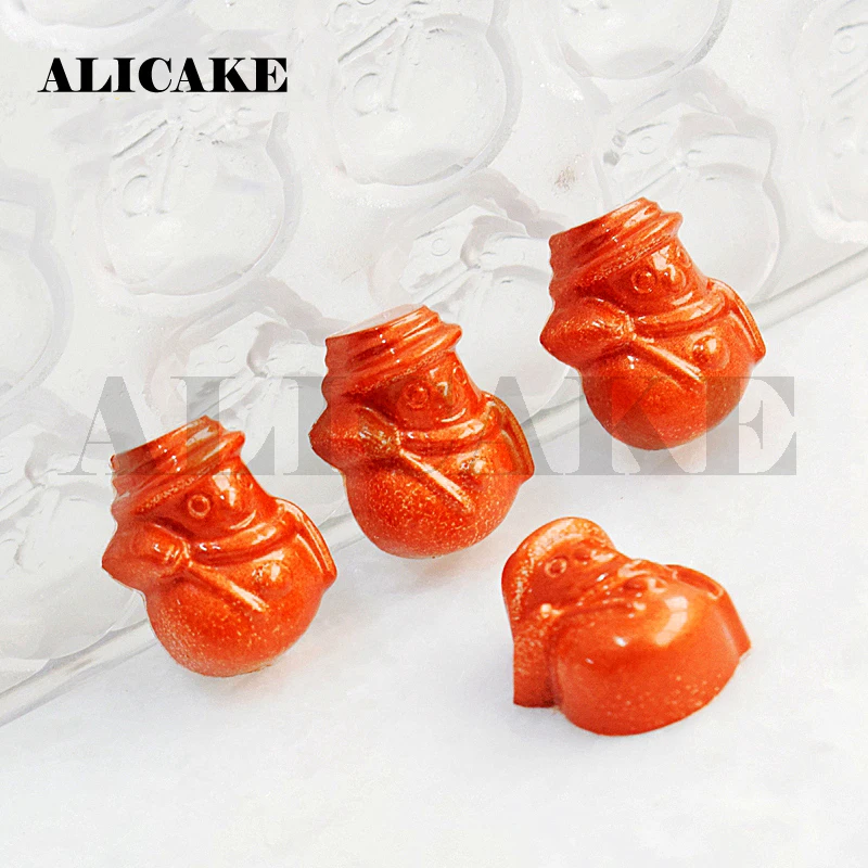 Christmas Polycarbonate Chocolate Molds for Santa Claus Bells Gift Mould Bonbons Bakery Confectionery Baking Pastry Tools