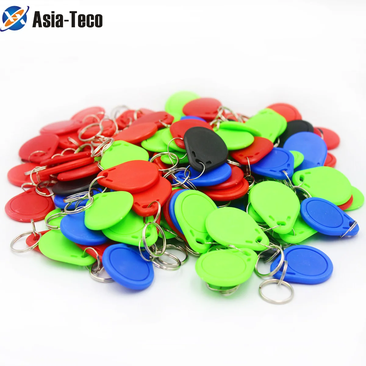 100pcs 13.56MHz IC M1 Keyfobs Tags Access Control System kit RFID Key Finder Card Token Attendance Keychain ABS Waterproof