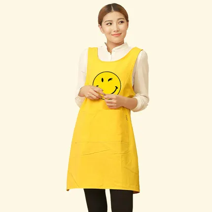 Apron Cotton Household Kitchen Anti-fouling And Oil-proof Cute Pinafore Custom Logo Women Work Smock