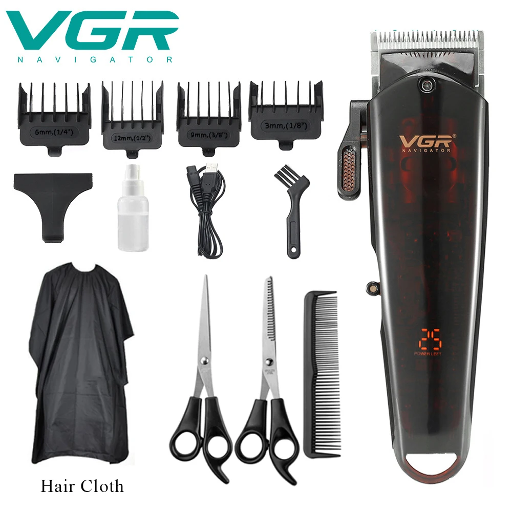 VGR Hair Clipper Professional Electric Electric Hair Trimmer Clippers  USB Rechargeable Hair Clipper Men Haircut Barber V-165