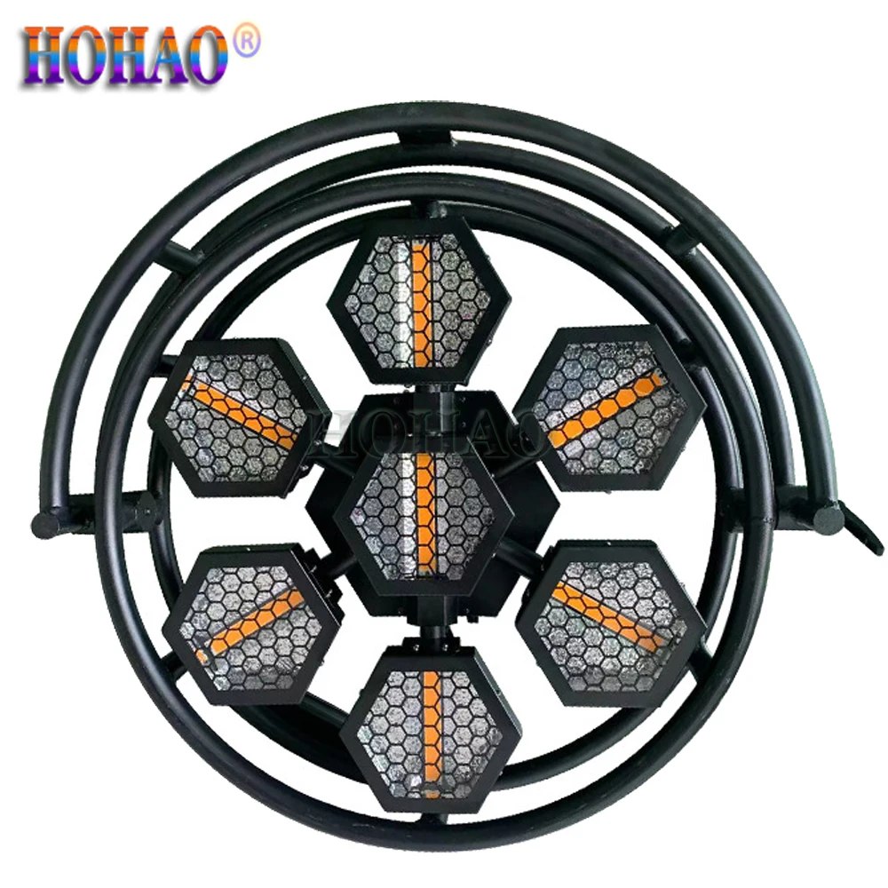 

LED 7pcsX60W High-Power Retro Light Windmill Pixel Sound Control Dmx512 Stage Performance BackGround Bar Atmosphere Dj Disco