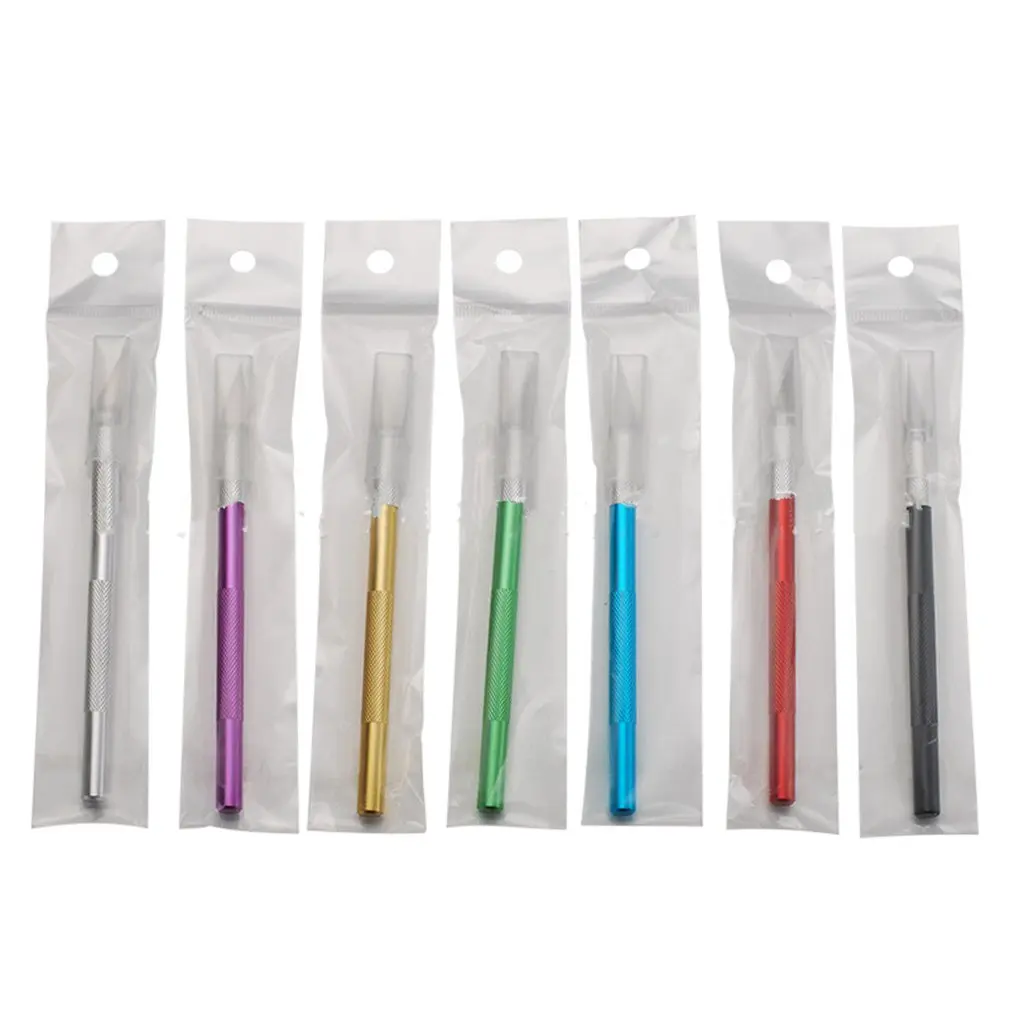 Non-Slip Metal Scalpel Knife Tools Kit Cutter Engraving Craft knives+5pcs Blades Mobile Phone PCB DIY Repair