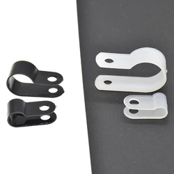 3,2/4,8/6,4/9,5/12,7/15,8/25,4/36,7 mm di diametro. Tubo flessibile per filo tipo R Morsetto per cavo in nylon bianco nero Organizzatore Clip per cavo Cavo di bloccaggio