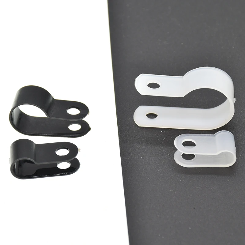 3,2/4,8/6,4/9,5/12,7/15,8/25,4/36,7 mm śr. Przewód Wąż R-Type Czarny Biały Nylon Zacisk do kabla Organizer Zaciski do przewodów Przewód blokujący