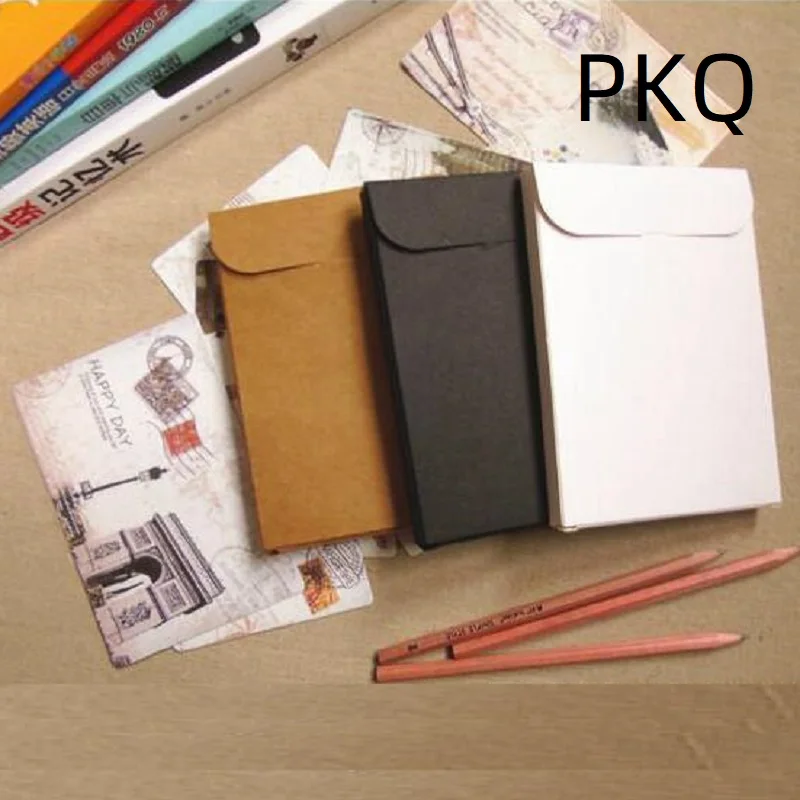 Blank Kraft Paper Envelope Packaging Box, Postcard, Photo Box, Greeting Card Packing Cardboard Box, 15.5*10.8*1.5cm, 10 PCs/Lot