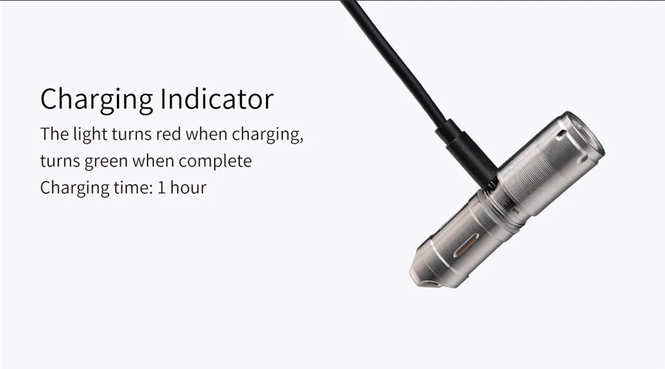 MecArmy X2S Keychain Light 130 Lumen USB Charging Stainless steel Mini Flashlight LED Torch built-in 10180 Battery