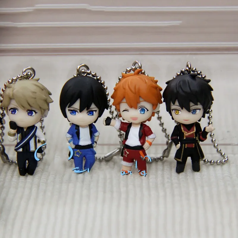 Ensemble Stars Mini Pendant Toys Tsukinaga Leo Hidaka Hokuto Narukami Arashi Mini Figure Kawaii 4cm Key Ring Bag Decor Gift Toys