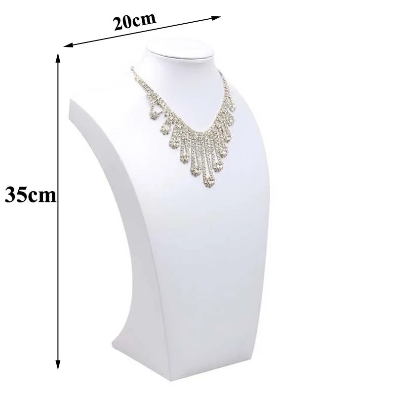 Top PU White Mannequin Shelf Necklace Pendant Chain Jewelry Display Stand Holder Decorate Bracelet Jewelry Rack Show