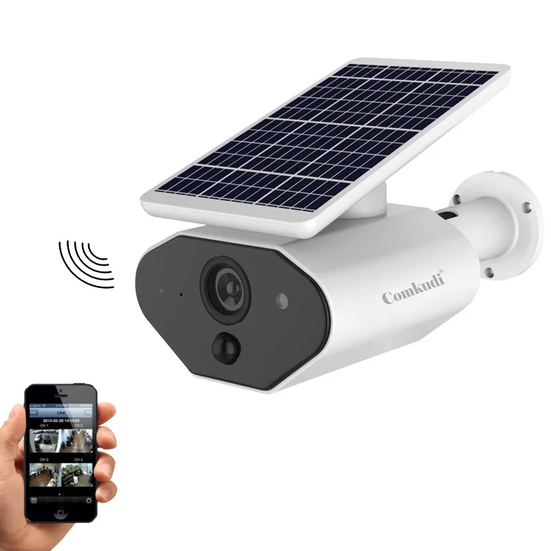 Outdoor Solar Battery WiFi Camera IP65 Waterproof Certified HD 1080p Smart  Wireless Security Camera With Audio Night Vision